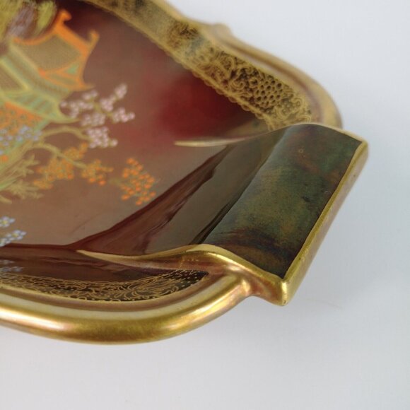 VINTAGE CARLTON WARE ROUGE ROYALE Japanese Mikado SERVING DISH 1930s ART DECO - Picture 11 of 16